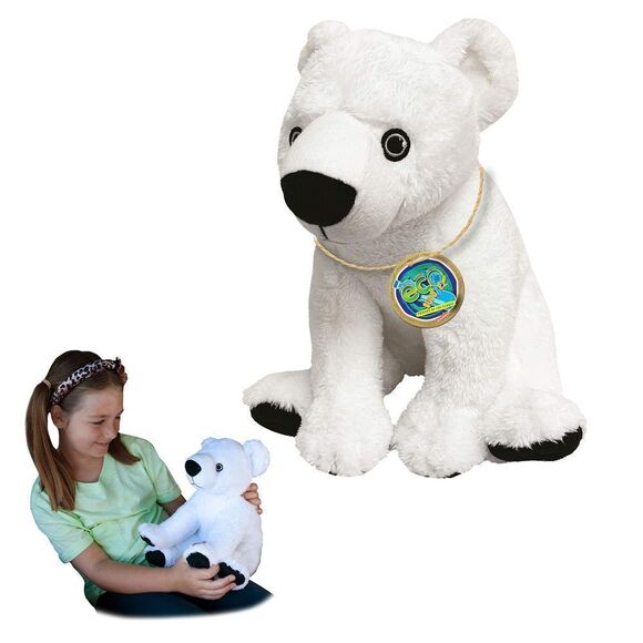 EcoBuddiez - Polar Bear from Deluxebase. Large 12 inch Soft Plush Toy Made from - Picture 1 of 4
